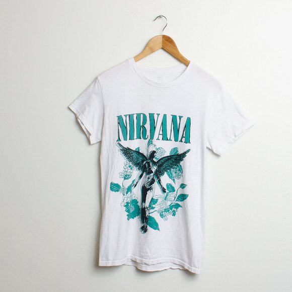 Nirvana In Utero Shirt Mens Small White Band Tee - Picture 1 of 12